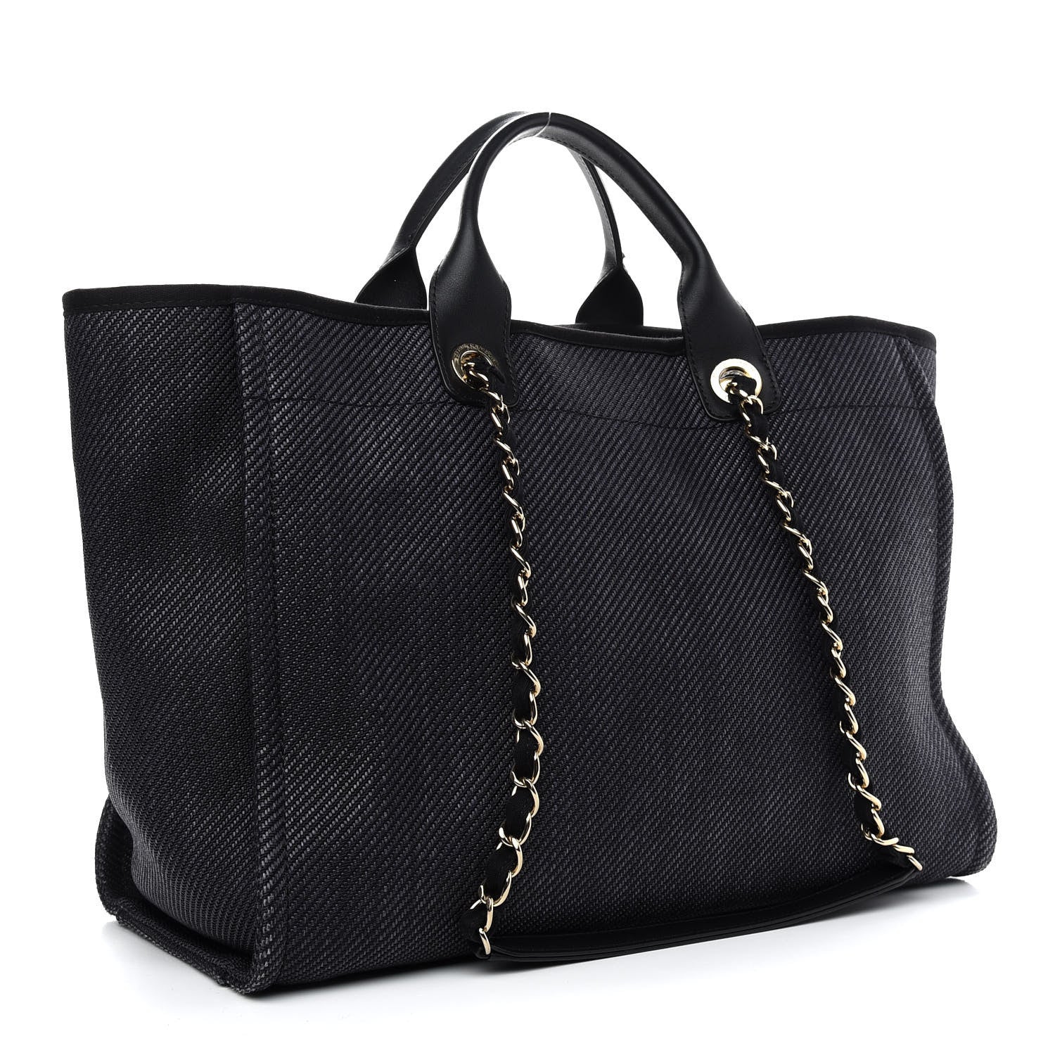 Chanel Mixed Fibers Calfskin Medium Deauville Tote Black 3 of 9