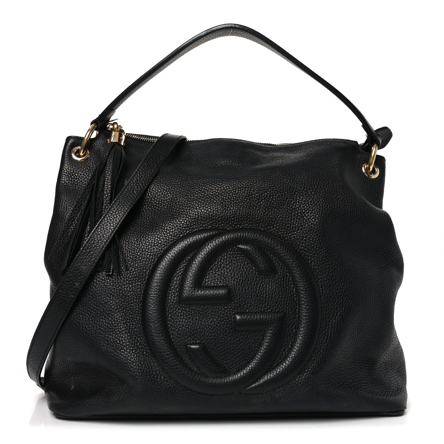Gucci Pebbled Calfskin Large Soho Hobo Black 1 of 12