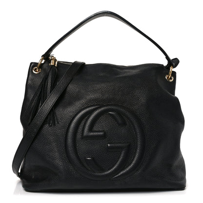 Gucci Pebbled Calfskin Large Soho Hobo Black 1 of 12
