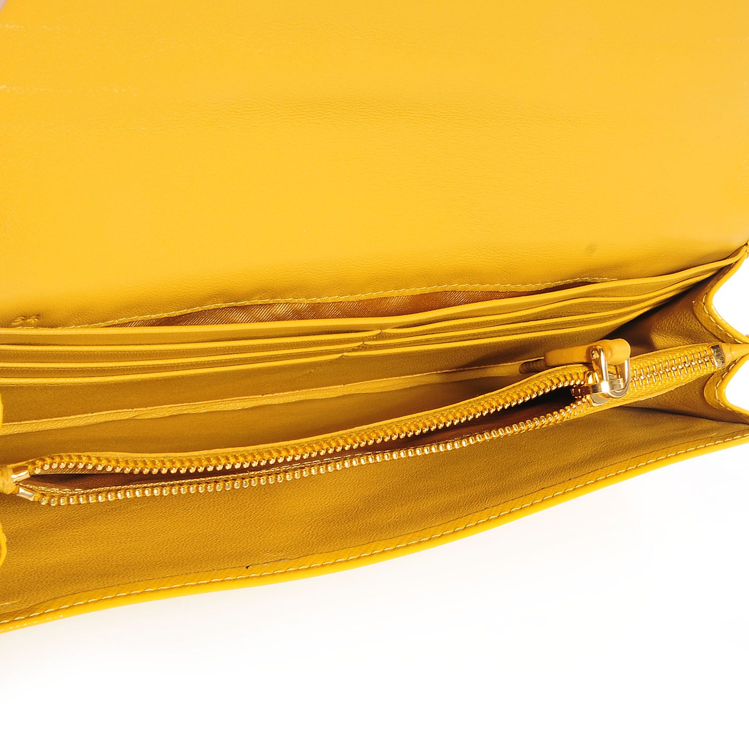 Prada Saffiano Vernice Continental Flap Wallet Soleil 7 of 8
