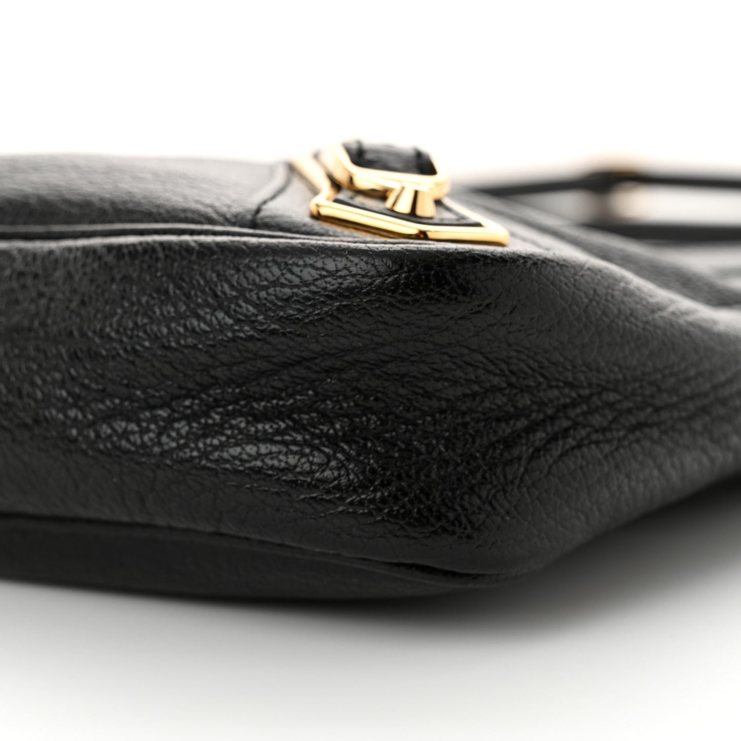 Chevre Gold Metallic Edge Hardware Hip Black