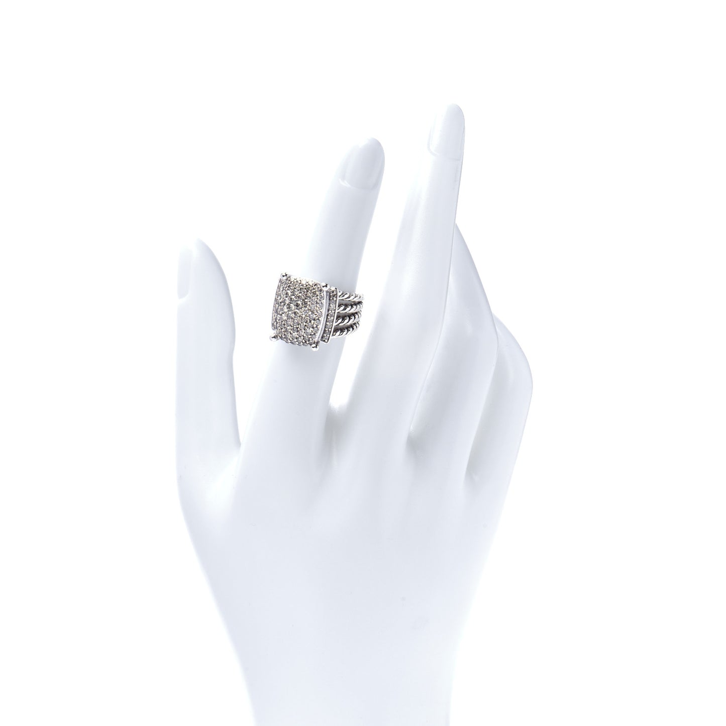 Sterling Silver Diamond 16mm Wheaton Ring 52 6