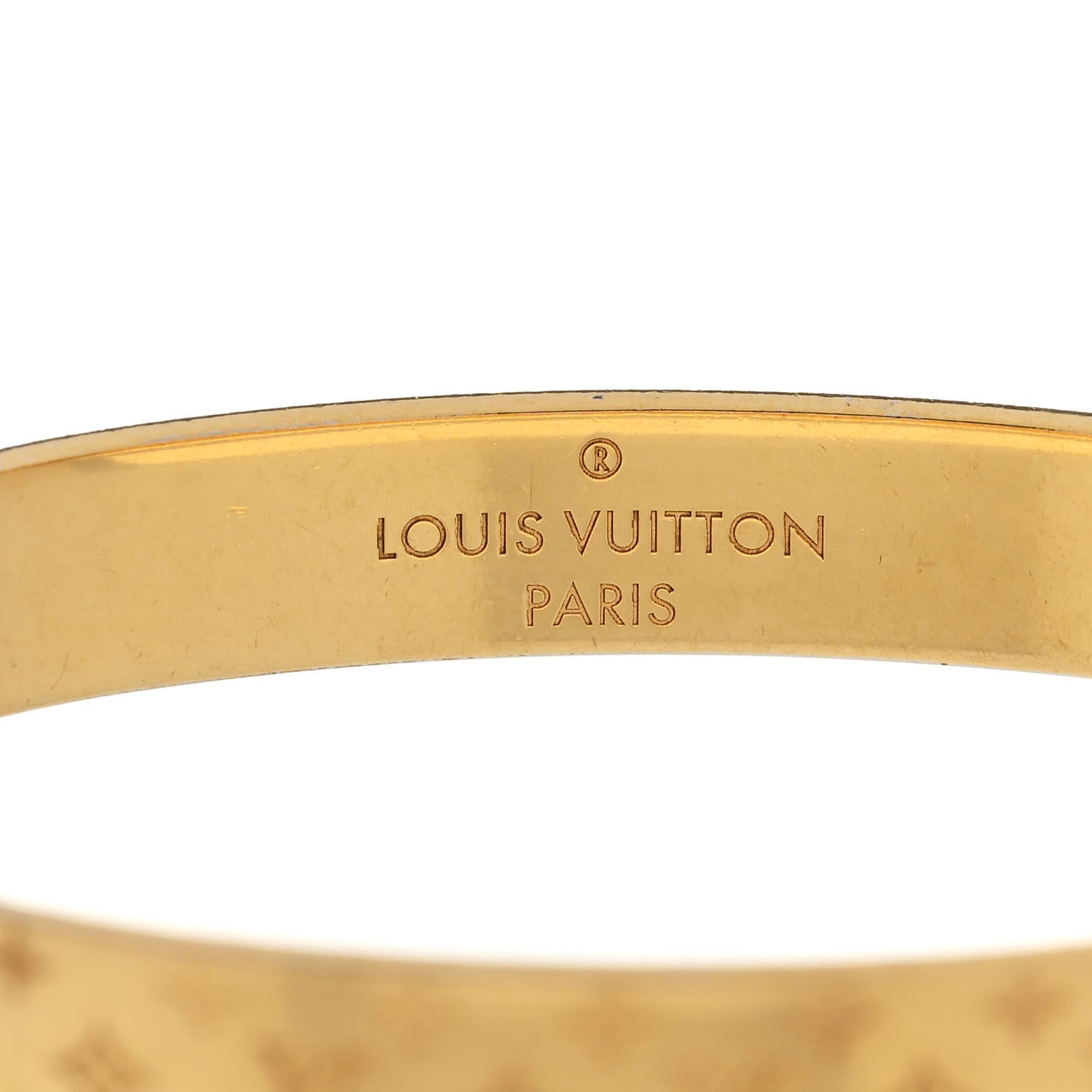 Louis Vuitton Brass Monogram Nanogram Cuff M Gold 4 of 6