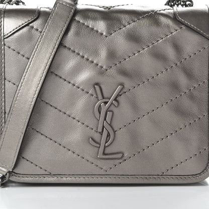 Saint Laurent Metallic Calfskin Matelasse Monogram Niki Chain Wallet Platinum 8 of 8