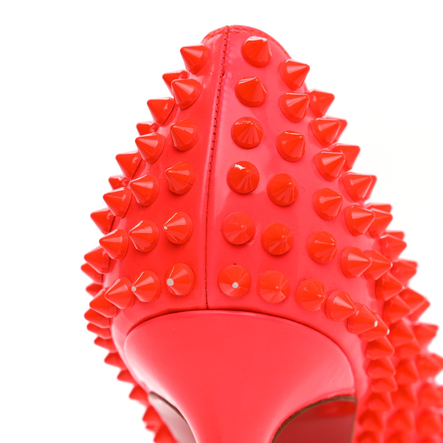 Christian Louboutin Patent Pigalle Spikes 120 Pumps 38 Fluo Rose Paris 9 of 10