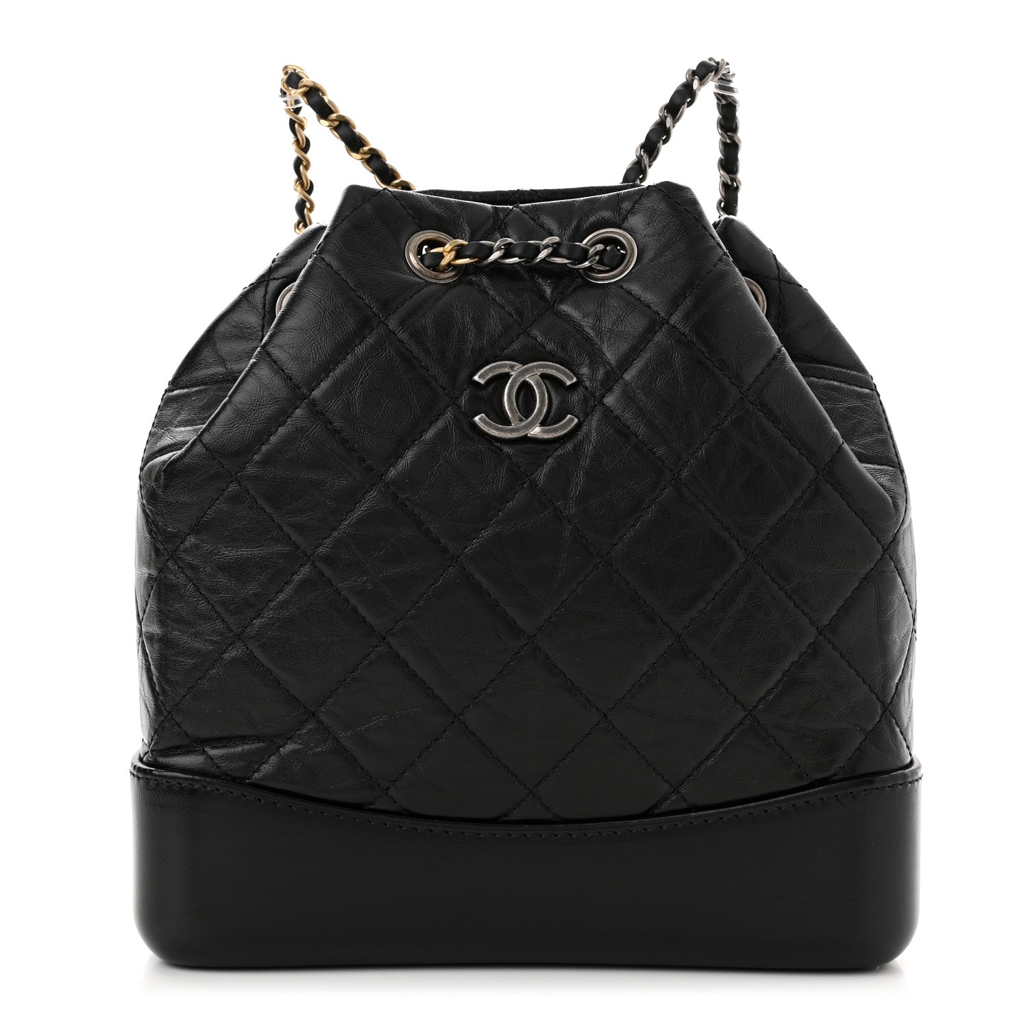 Chanel Aged Calfskin Quilted Small Gabrielle Backpack Black 1 of 10