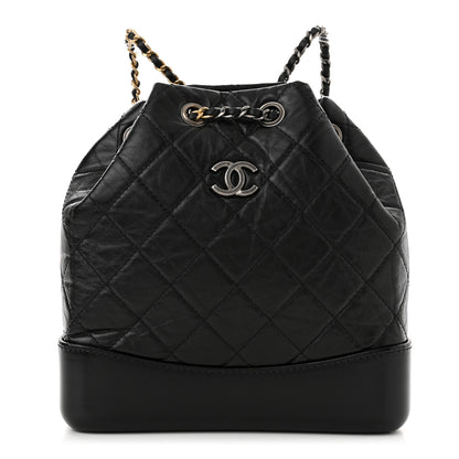 Chanel Aged Calfskin Quilted Small Gabrielle Backpack Black 1 of 10