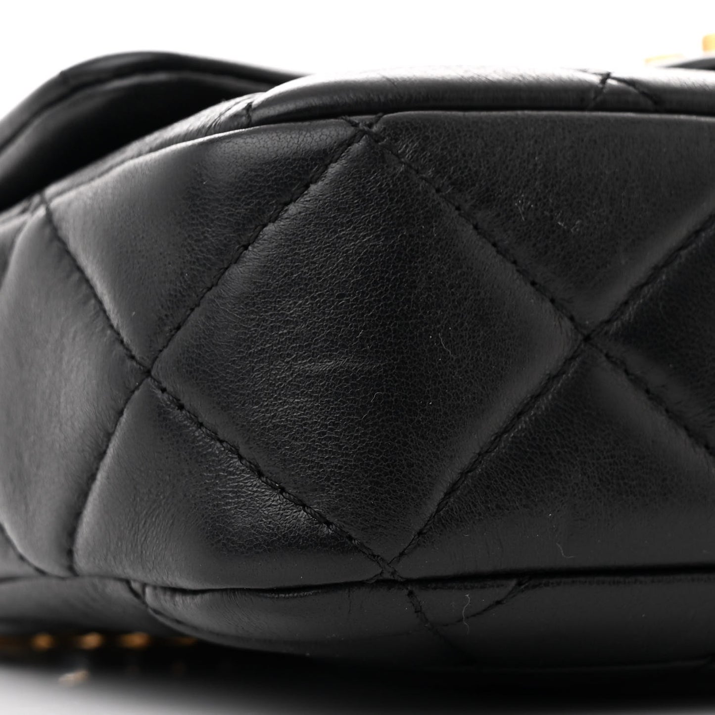 Lambskin Enamel Quilted Mini Pending CC Square Flap Black
