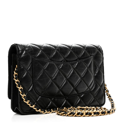 Chanel Aged Calfskin Quilted Lucky Charms 2.55 Reissue Wallet On Chain WOC Black 3 of 12