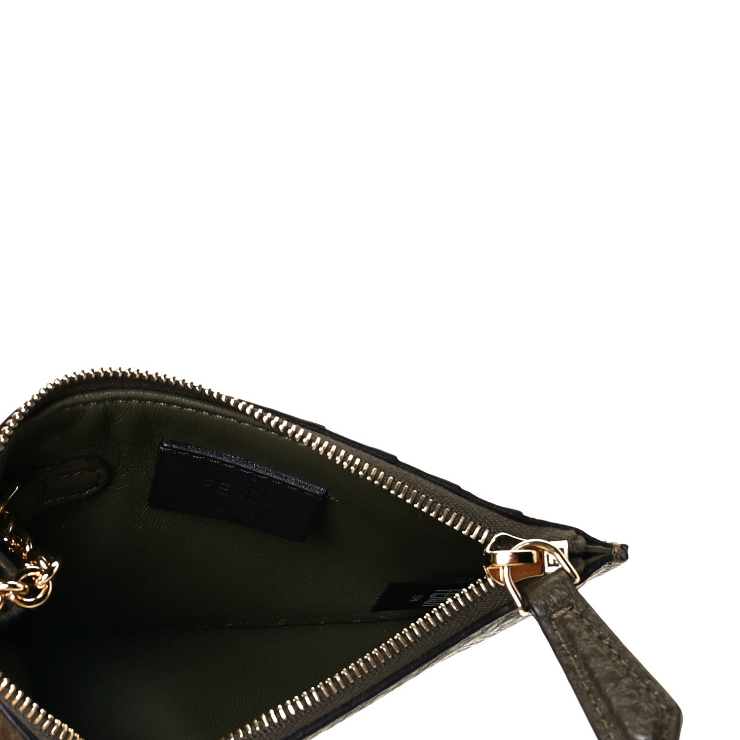 Fendi Cuoio Romano Vitello Grace Key Case Pouch Wood Avocado 5 of 8