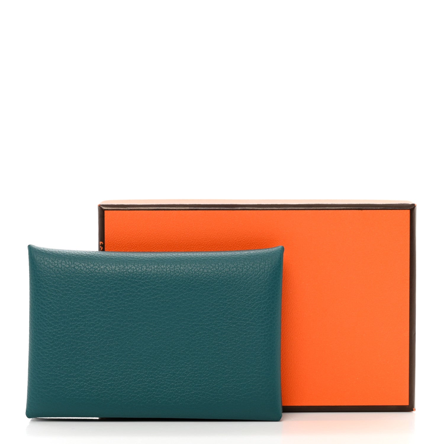 Hermes Evercolor Calvi Card Case Vert Bosphore 7 of 7