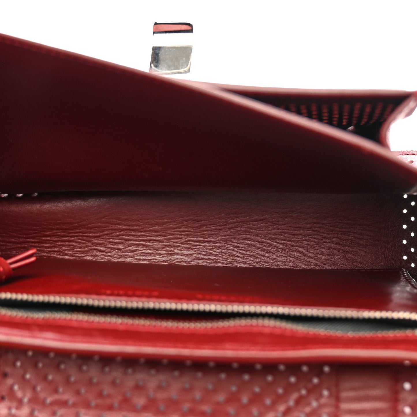 Lambskin Perforated Tiny PS1 Satchel Burgundy