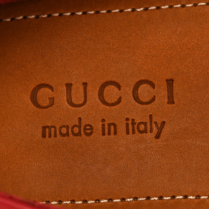 Gucci Clove Calfskin Monochrome Mens Interlocking G Driver Loafers 9.5 Red 8 of 12
