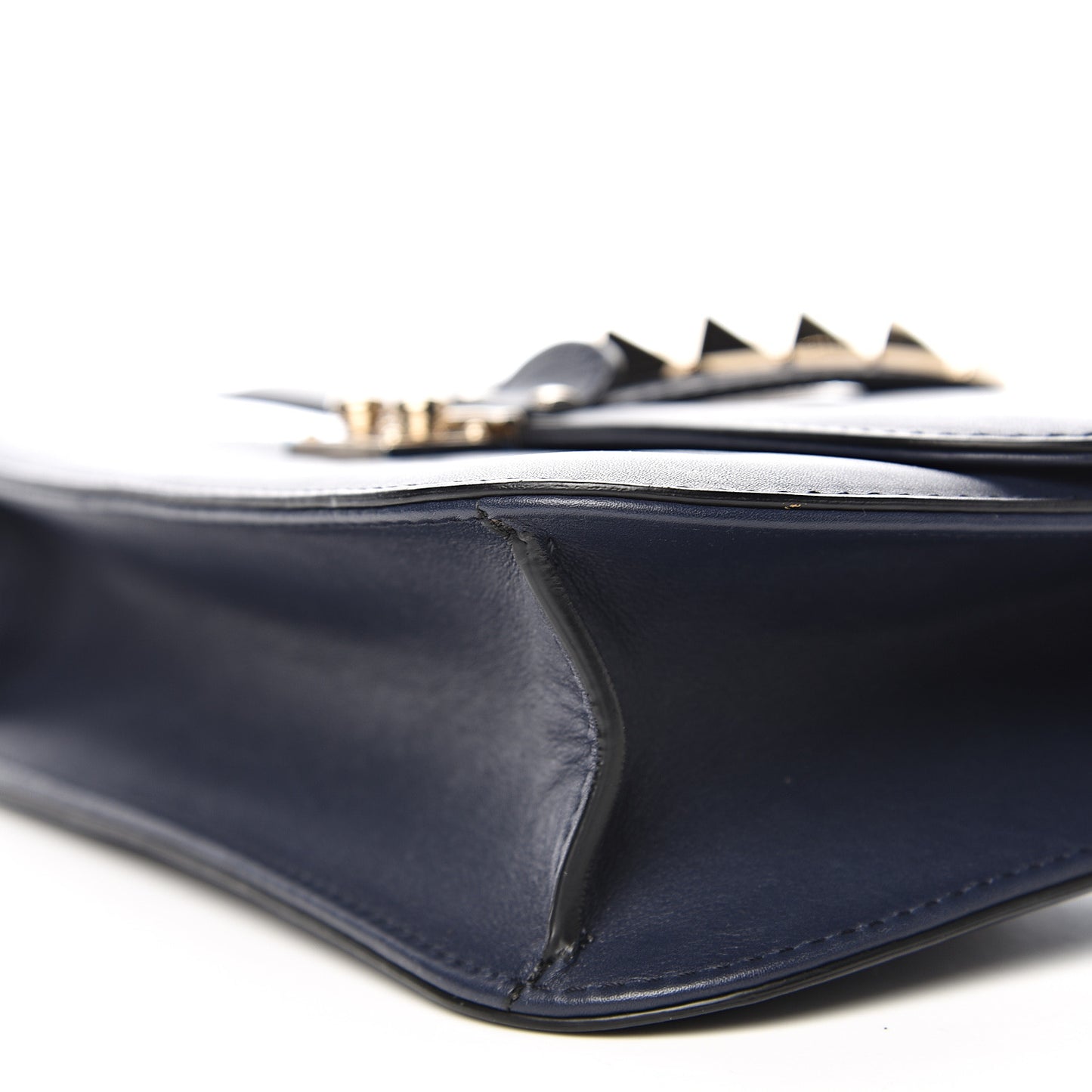 Vitello Medium Glam Lock Rockstud Flap Marine