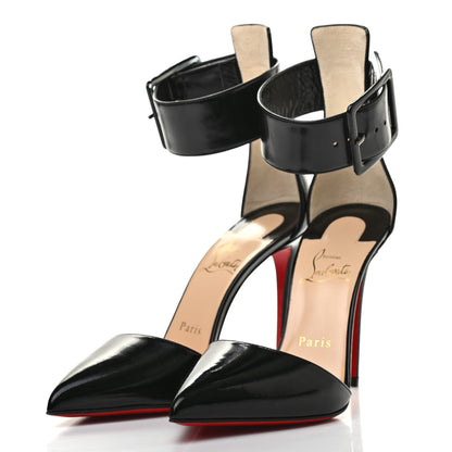 Christian Louboutin Patent Vinyl Harler 100 Ankle Strap Pumps 37.5 Black 3 of 8