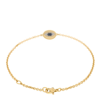 David Yurman 18K Yellow Gold Diamond Blue Sapphire Cable Collectibles Evil Eye Bracelet 2 of 3