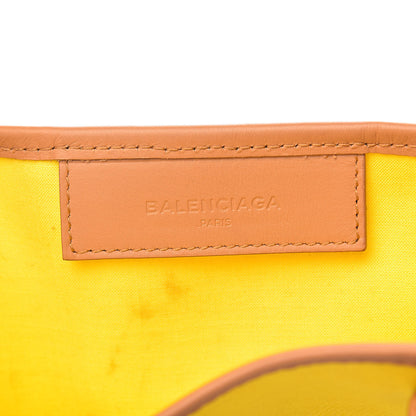 Balenciaga Cotton Canvas Calfskin Navy Cabas XS Yellow 7 of 14