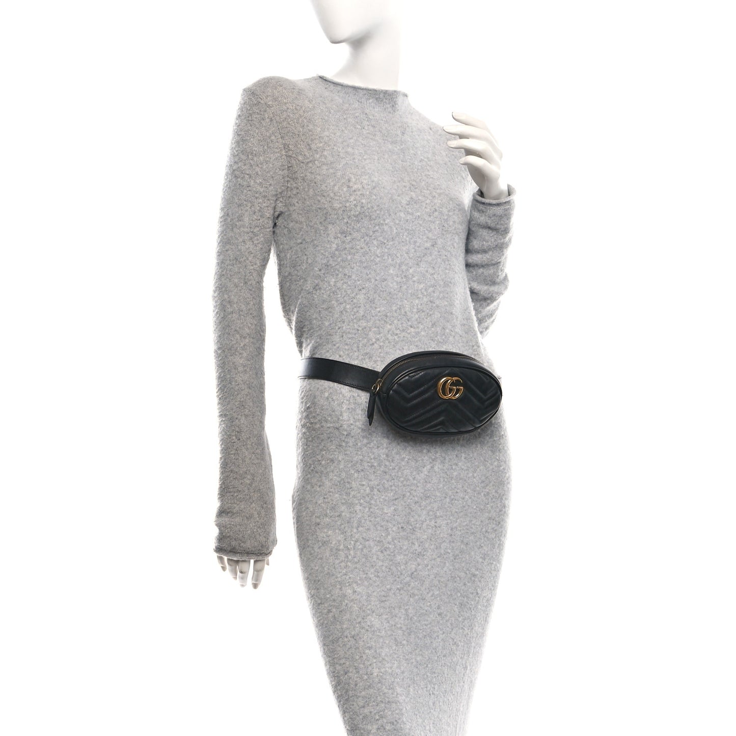 Calfskin Matelasse GG Marmont Belt Bag 95 38 Black