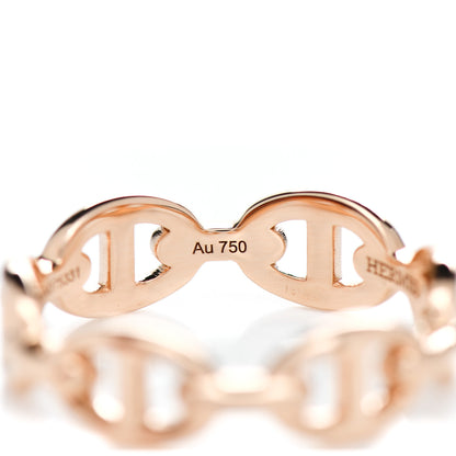 Hermes 18K Rose Gold PM Chaine D'Ancre Enchainee Ring 55 7.25 5 of 6
