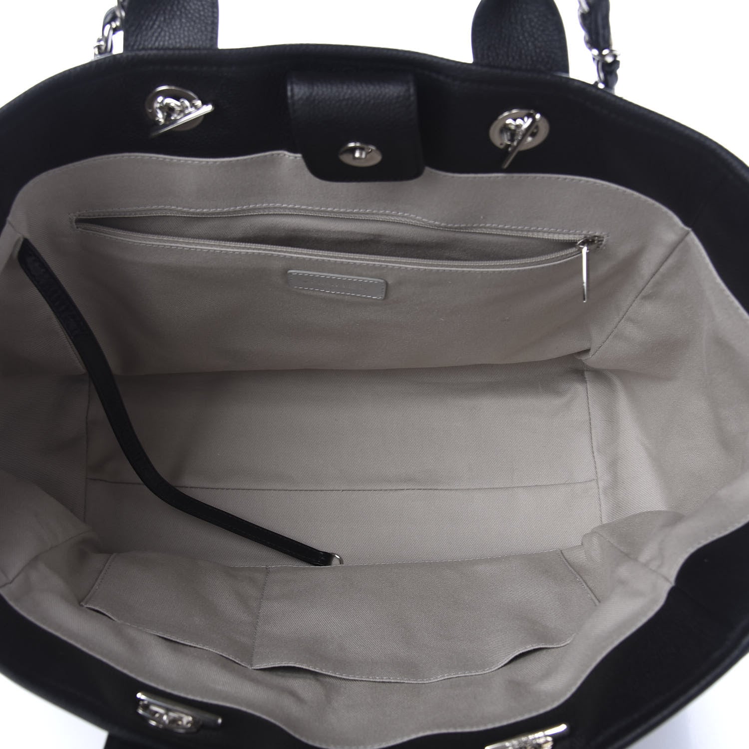 Chanel Glazed Calfskin Medium Deauville Tote Black 5 of 10