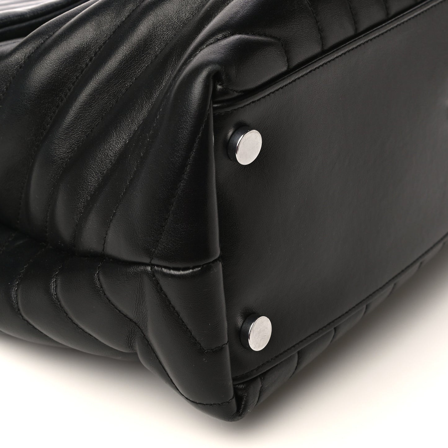 Calfskin Y Quilted Monogram Large Loulou Chain Satchel Black