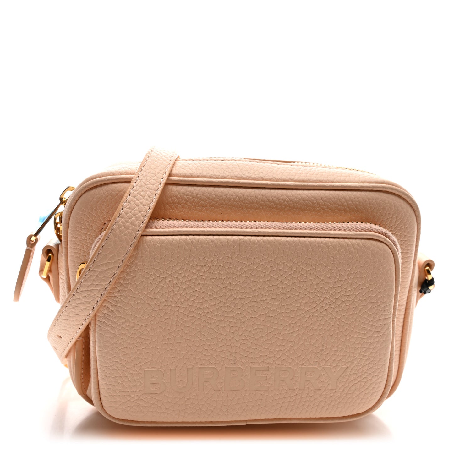 Grained Calfskin Small Camera Bag Peach Pink