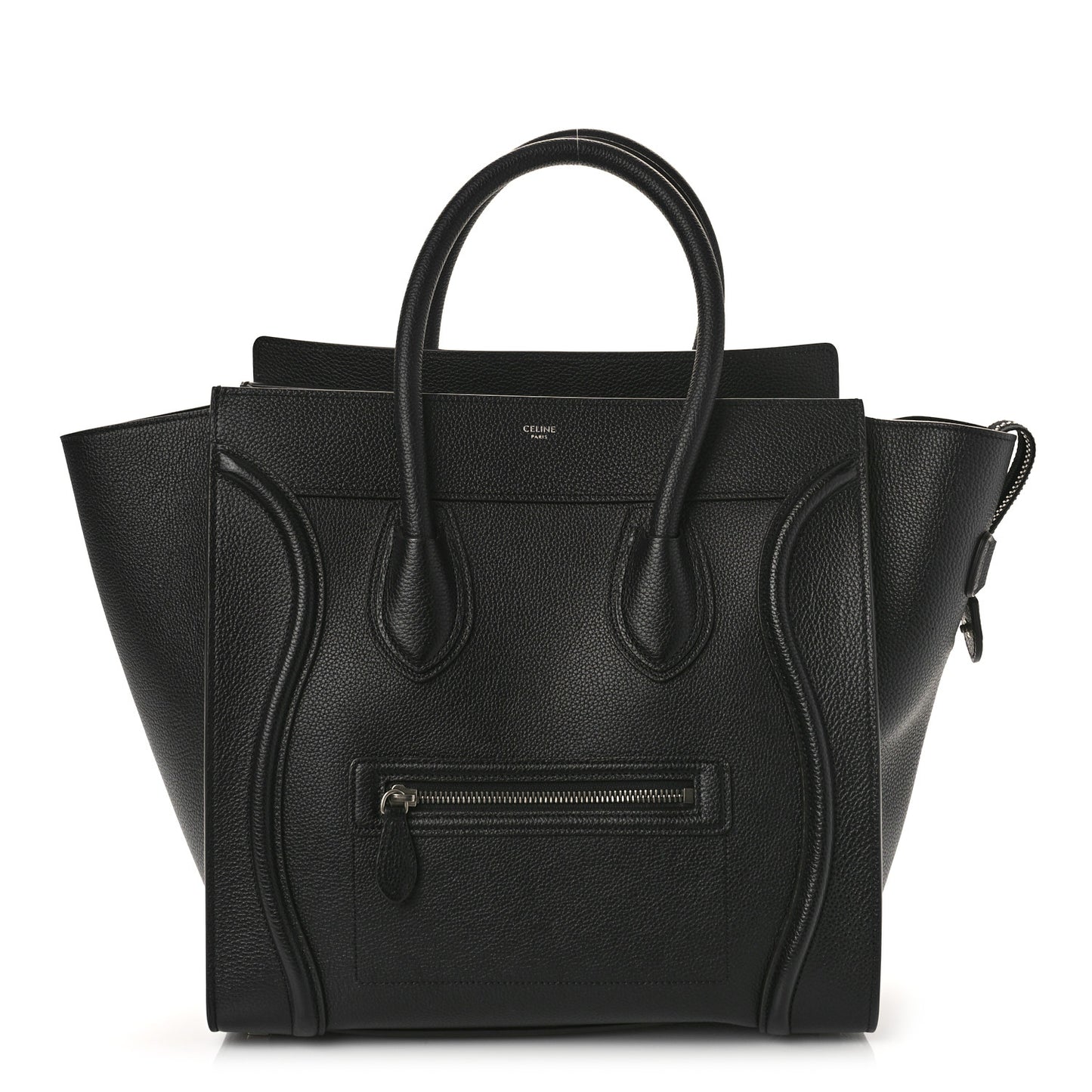 Drummed Calfskin Mini Luggage Black