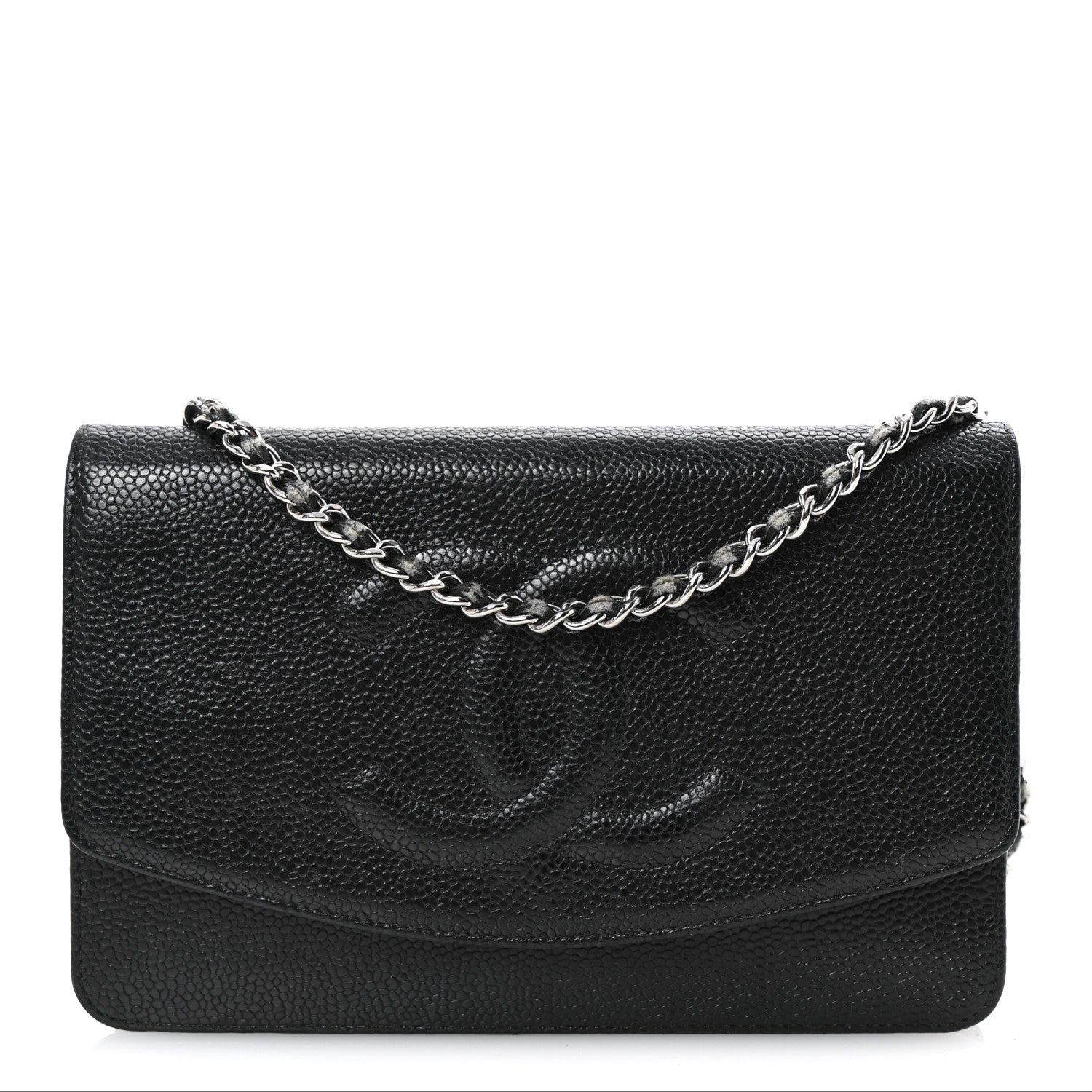Chanel Caviar Timeless CC Wallet On Chain WOC Black 1 of 12