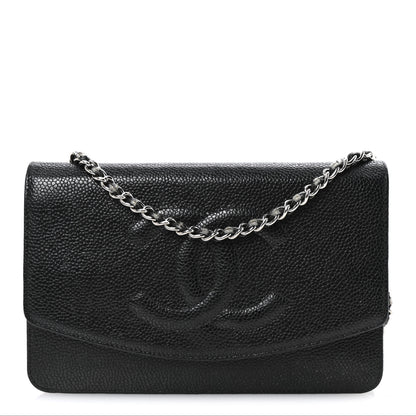Chanel Caviar Timeless CC Wallet On Chain WOC Black 1 of 12