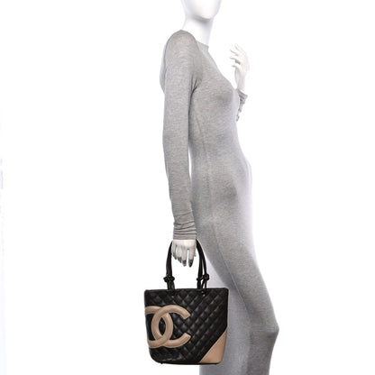 Chanel Calfskin Quilted Medium Cambon Tote Brown Beige 2 of 14