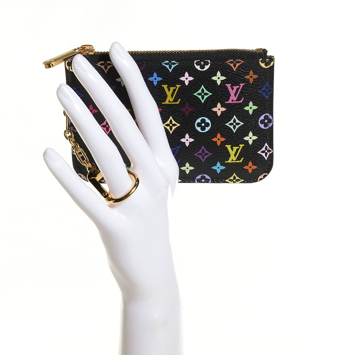 Monogram Multicolor Key Pouch Black Violet