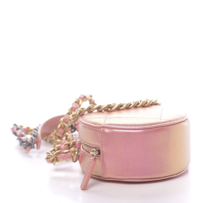 Chanel Iridescent Calfskin Quilted 19 Round Clutch With Chain Pink 4 of 11