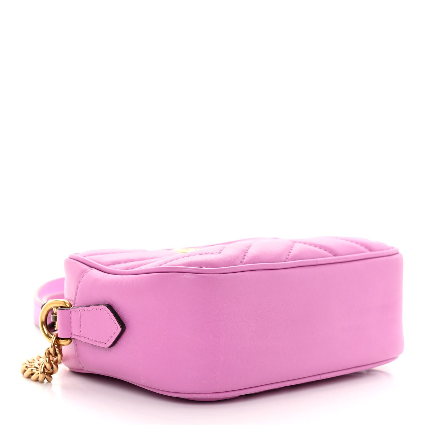 Calfskin Matelasse Mini GG Marmont Chain Shoulder Bag Candy Mousse