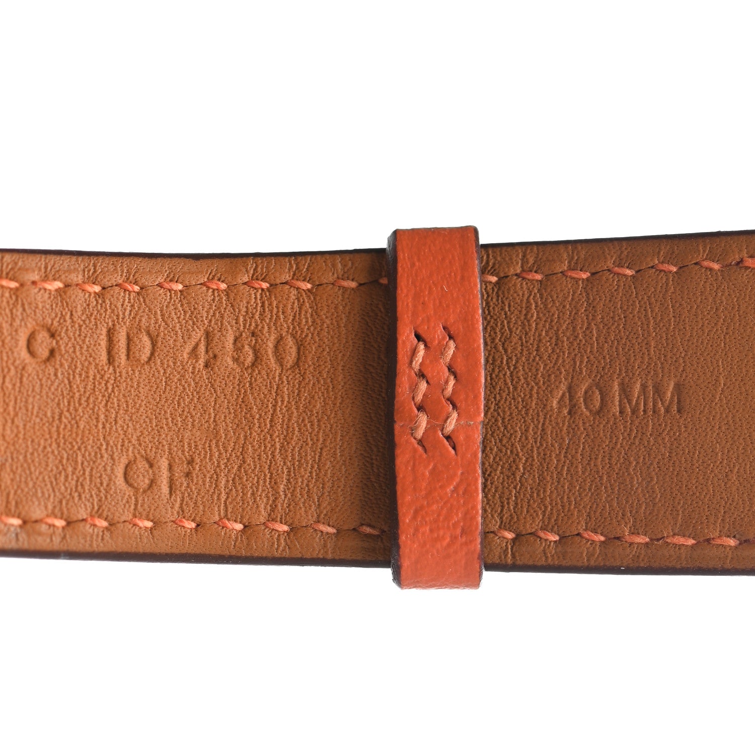 Hermes Epsom 40mm Apple Watch Single Tour Band Orange 4 of 5