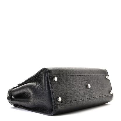 Fendi Cuoio Romano Selleria Bi-Color Medium Peekaboo Iconic Satchel Black Mou 3 of 8