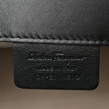 Salvatore Ferragamo Canvas Calfskin Gancini The Studio Bag Black Beige 8 of 18