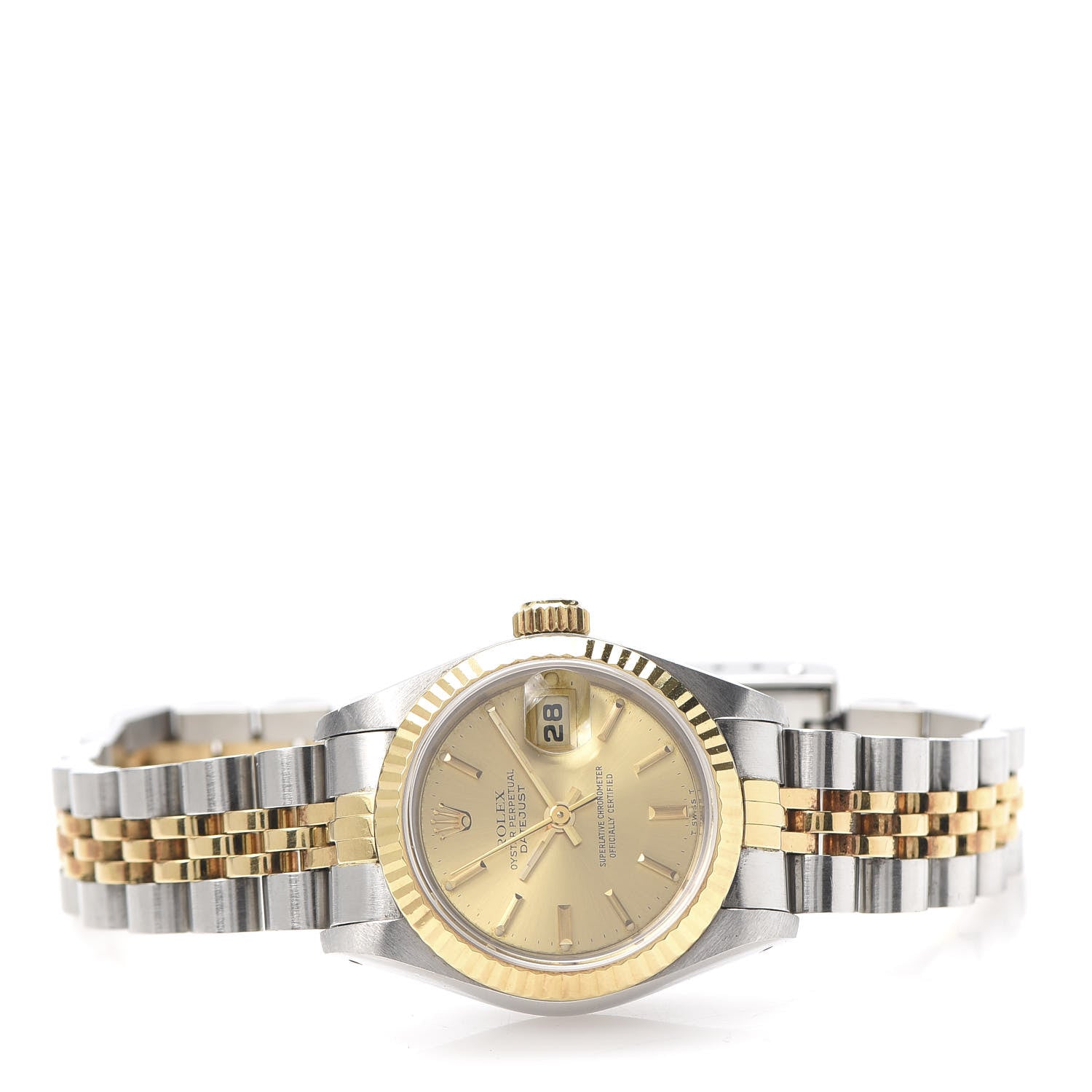 Rolex Stainless Steel 18K Yellow Gold 26mm Oyster Perpetual Datejust Watch Champagne 69173 3 of 7