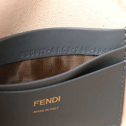Fendi Canvas Vitello King Seta FF Embroidered Mini Baguette Anice Tortora 7 of 10