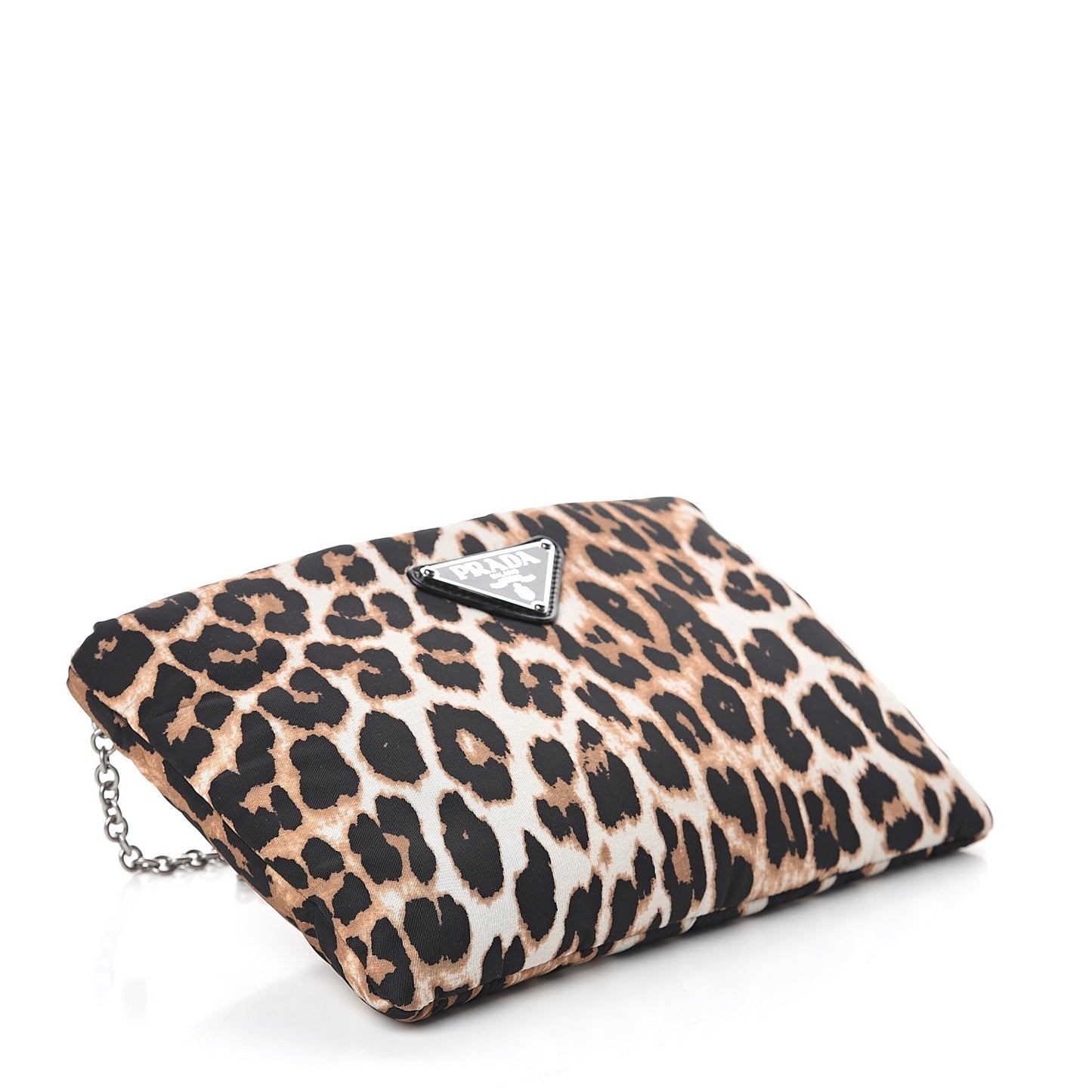 Tessuto Soft Nylon Leopard Print Crossbody Avorio
