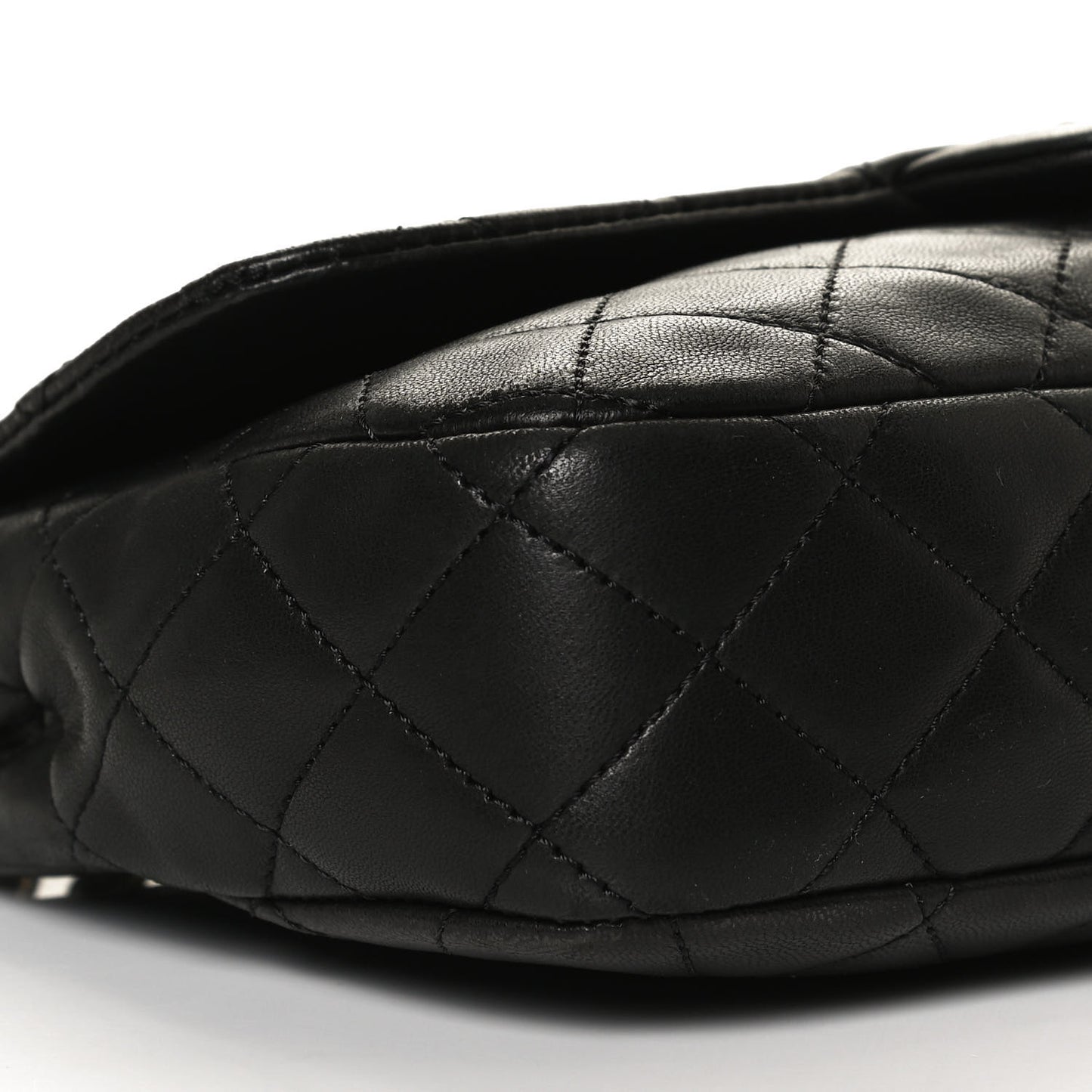 Lambskin Quilted Single Flap Black