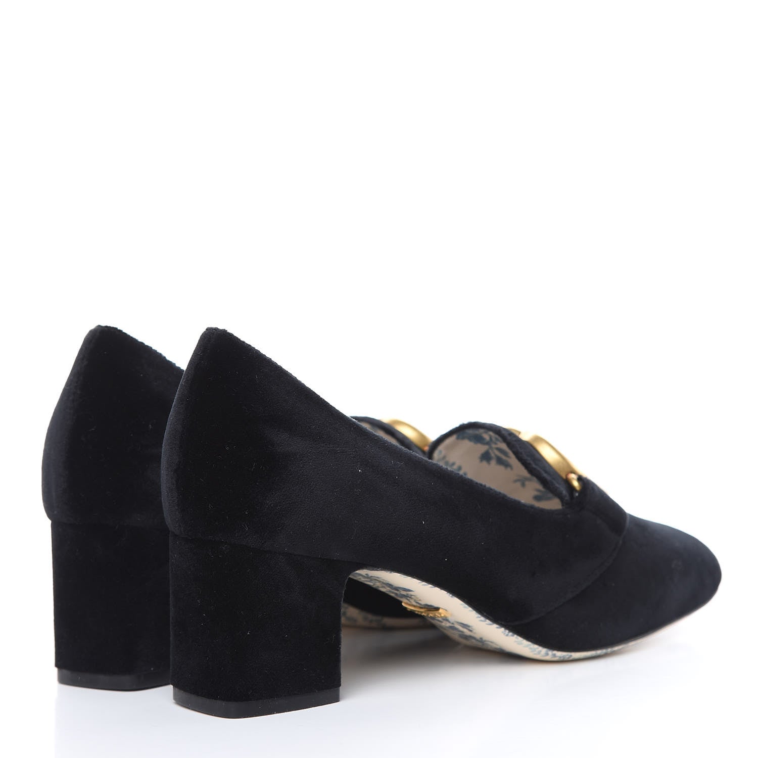 Gucci Softy Velvet GG Victoire 55mm Loafer Pumps 38.5 Black 4 of 8