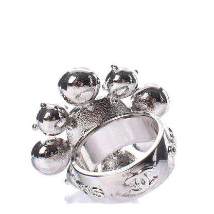 Chanel Crystal CC Ring 7 Silver 3 of 4