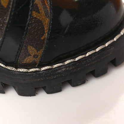 Louis Vuitton Patent Calfskin Monogram Star Trail Ankle Boots 37 Black 9 of 10