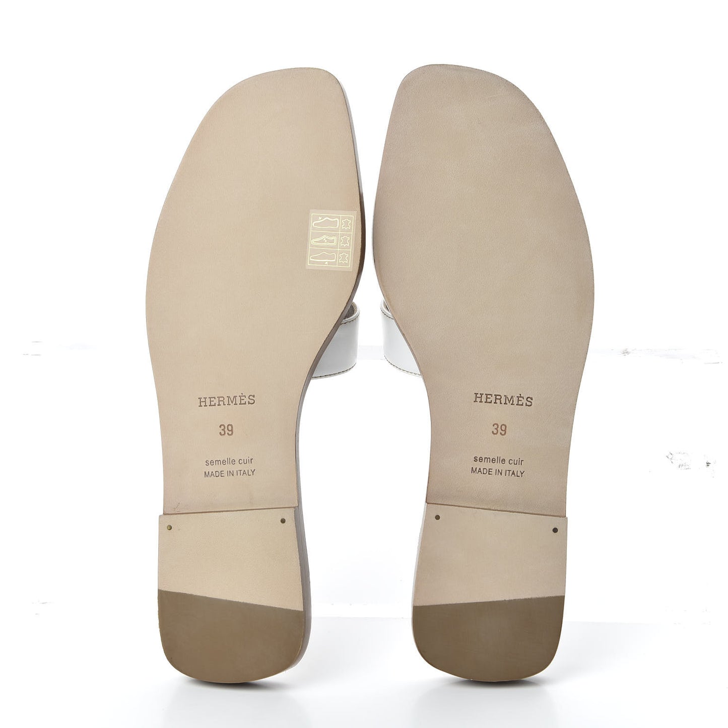 Box Calfskin Oran Sandals 39 White