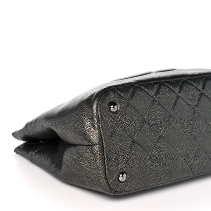 Chanel Metallic Caviar Quilted CC Timeless Tote Dark Silver 7 of 9