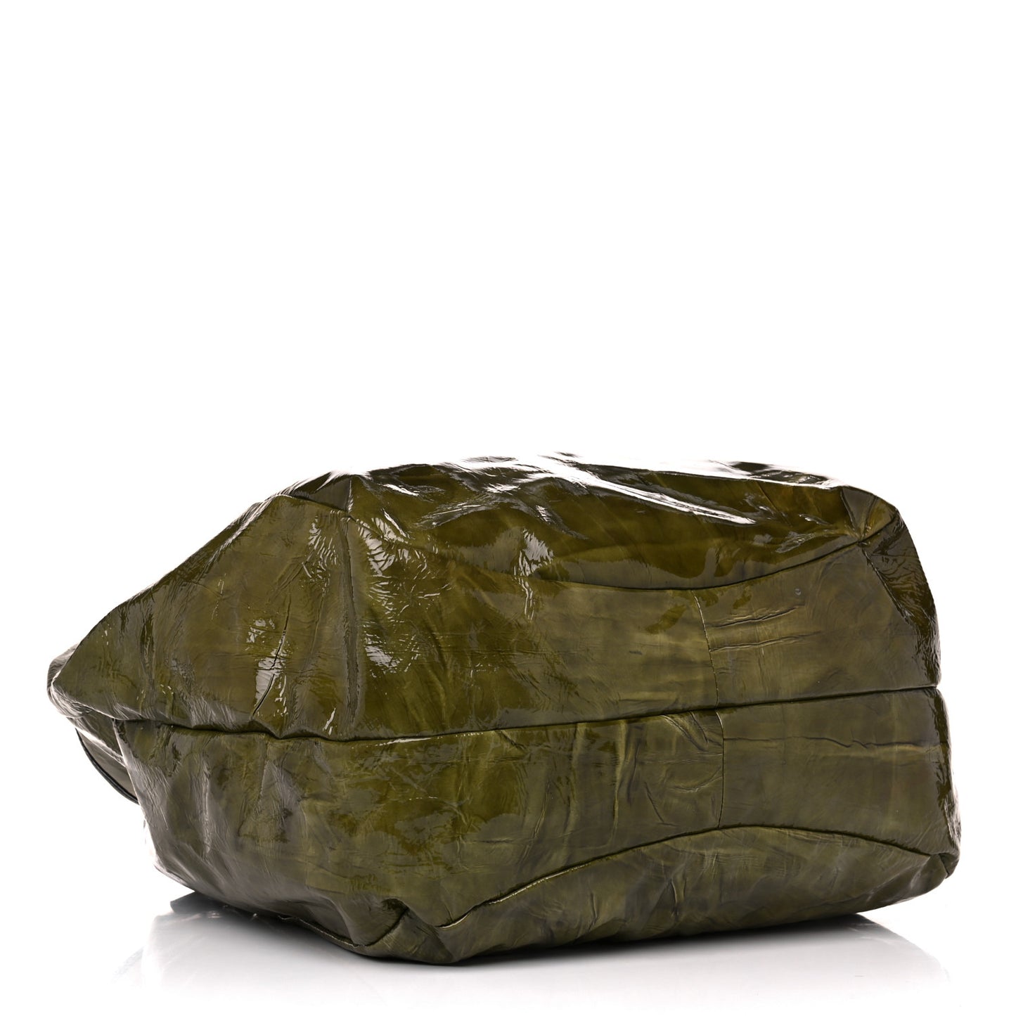 Crinkled Patent Hobo Green