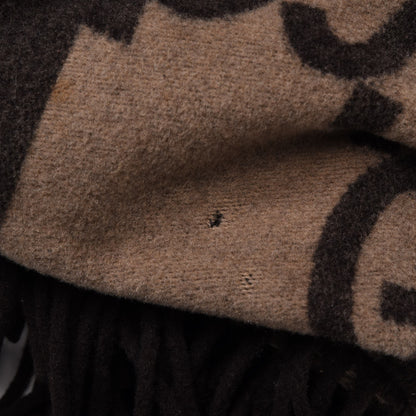 Gucci Wool Cashmere GG Monogram Blanket Dark Brown 6 of 11