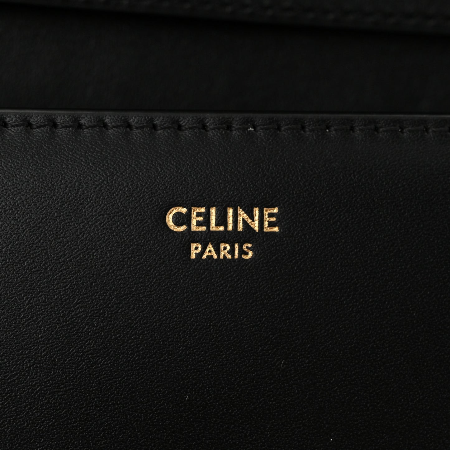 Shiny Calfskin Triomphe Maillon Wallet on Chain Black