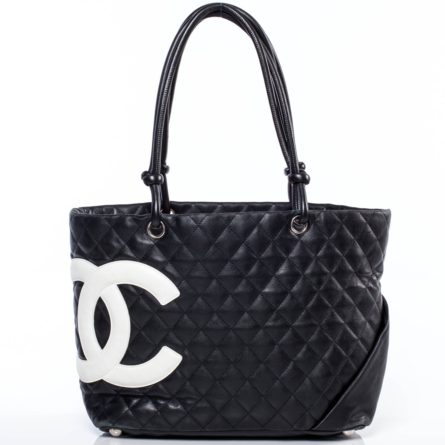 Chanel Calfskin Quilted Large Cambon Tote Black White 1 of 9