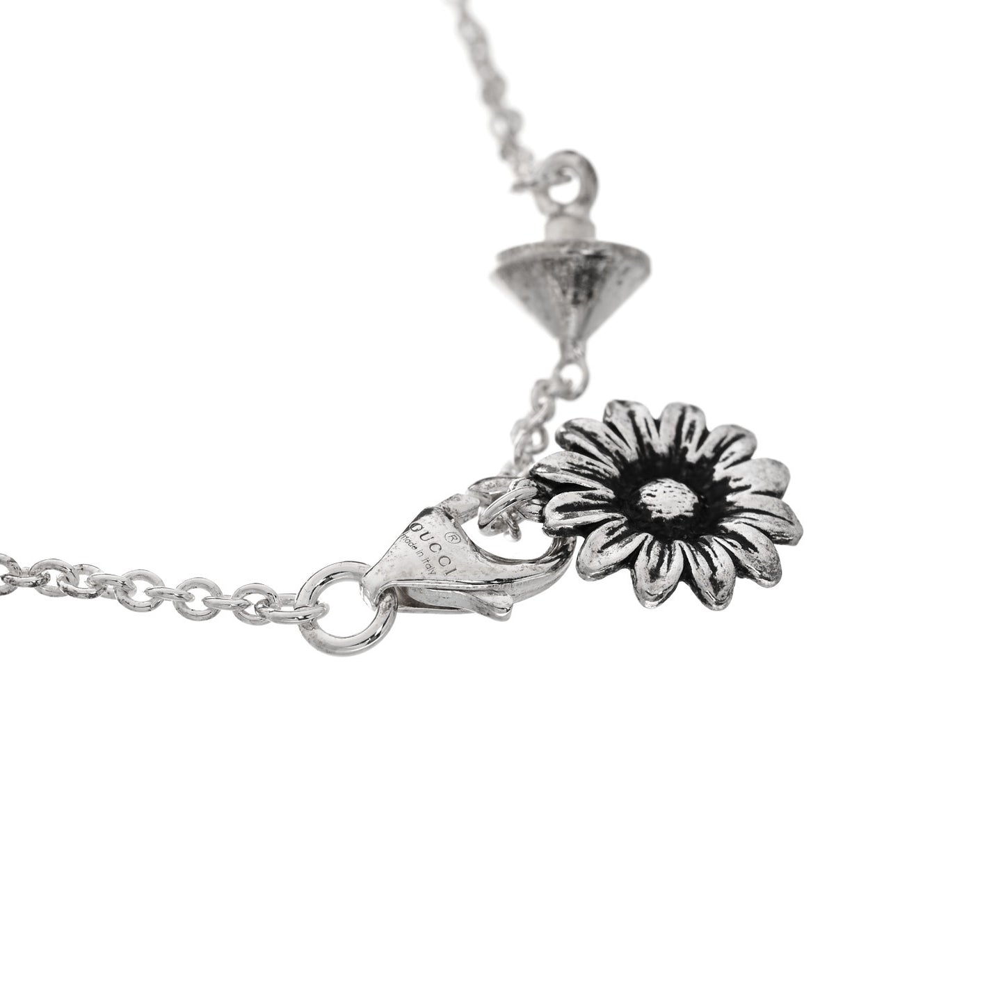 Sterling Silver Pink Mother of Pearl Double G Flower Bracelet